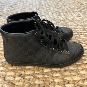 Authentic Gucci high top sneakers in black